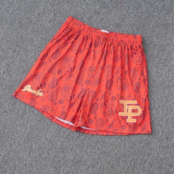 Inaka Power Cashew Flower Pattern IP Print Elastic Waist Shorts In Red